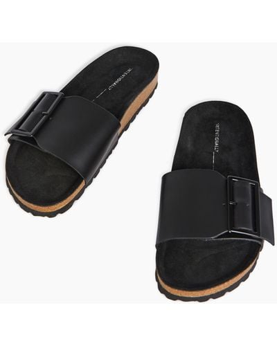 MW Intentionally Blank Leather Claire Sandals - Black