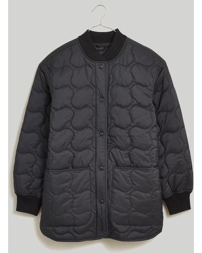 MW Quilted Oversized Bomber Jacket - Blue