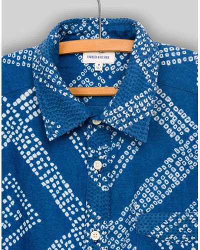 MW Umber & Ochre Kabir Short-sleeve Shirt - Blue