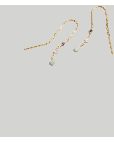 MW Stone Collection Aquamarine Threader Earrings - Metallic