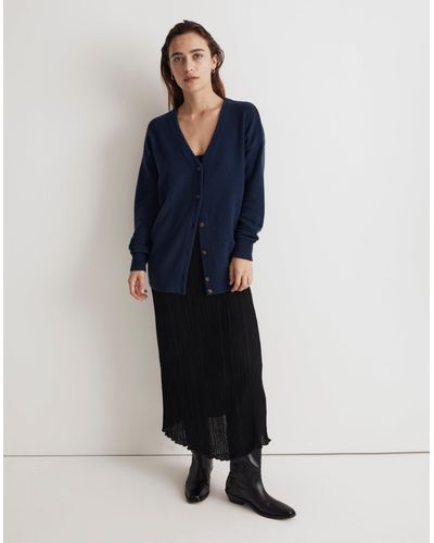 MW V-neck Relaxed Cardigan - Blue