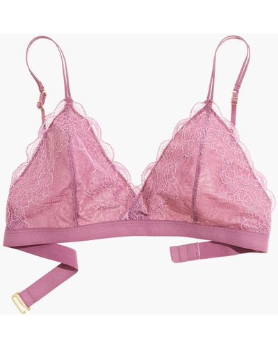 MW Lace Liana Triangle Bralette - Pink