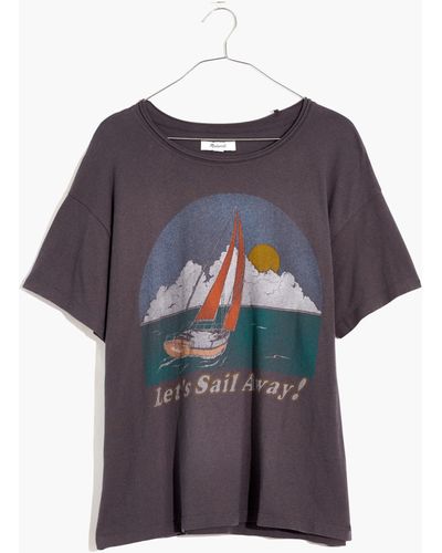 MW Let's Sail Away Softfade Cotton Oversized Tee - Grey