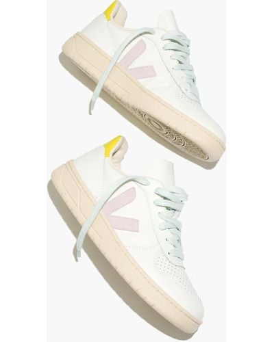 MW Madewell X Vejatm Leather And Suede V-10 Sneakers - White