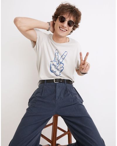 MW Madewell X Walker Noble Studios Peace Graphic Allday Tee - Blue