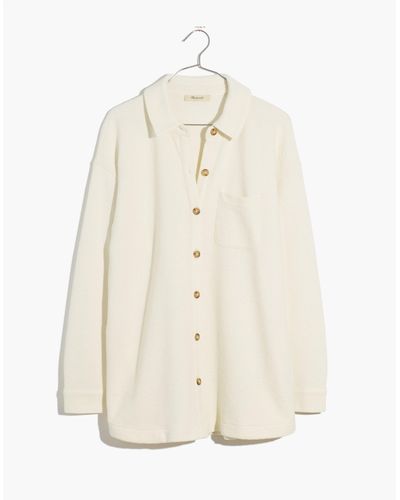 MW Textural Knit Shirt-jacket - White