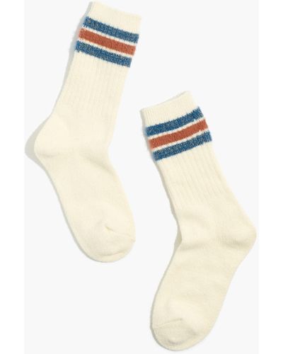 MW Metallic Stripe Trouser Socks - White