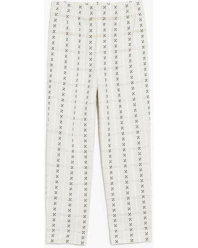 MW Jacquard Tapered Huston Pull-on Crop Pants - White