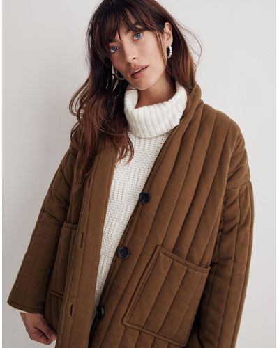 MW Quilted Sweater Coat - Brown