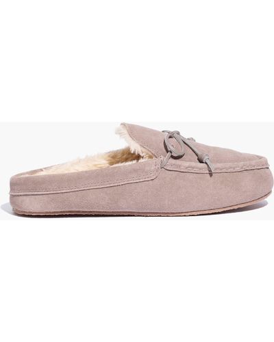 MW Suede Scuff Moccasin Slippers - Pink