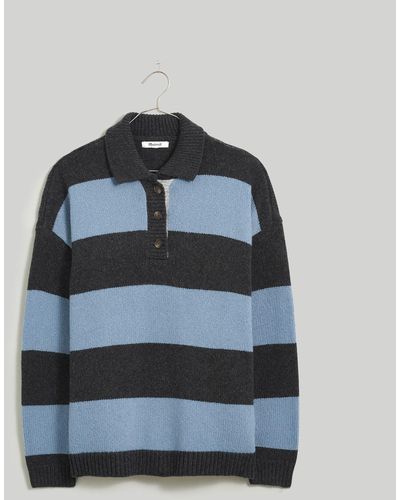 MW Rugby Stripe Polo Sweater - Gray