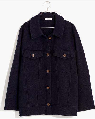 MW Boiled Wool Bridgman Sweater-jacket - Blue