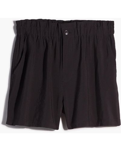 MW Seamed Pull-on Paperbag Shorts - Black