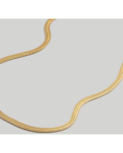 MW Herringbone Chain Necklace - Metallic