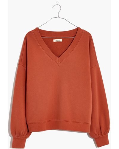 MW (re)sourced Cotton V-neck Sweatshirt - Orange