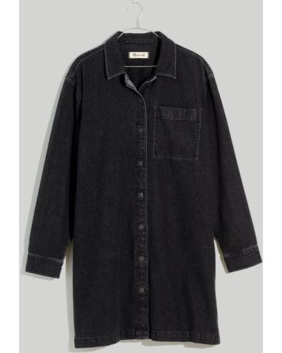 MW Plus Oversized Denim Shirtdress - Black
