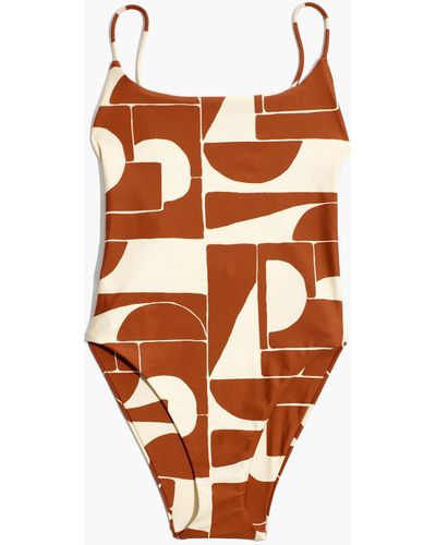MW Madewell Second Wave Spaghetti-strap One-piece Swimsuit - Brown