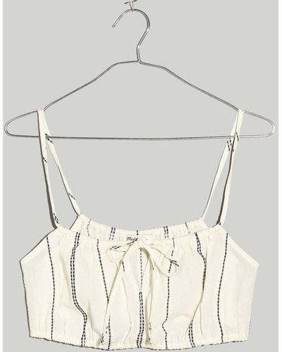 MW Tie-front Bubble Cover-up Crop Top - White