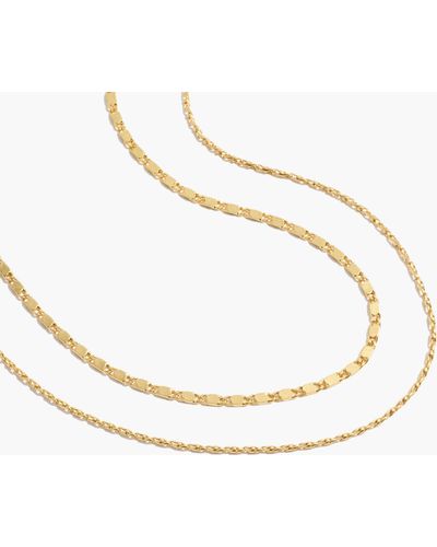 MW Two-piece Chain Necklace Set - Metallic