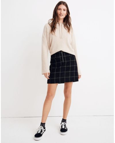 MW Plaid Fireside Mini Skirt - Black