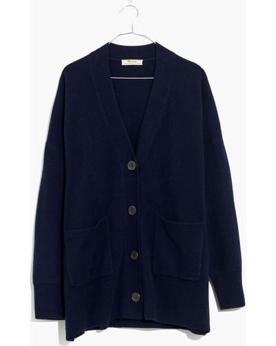 MW (re)sourced Cashmere Oversized Cardigan Sweater - Blue