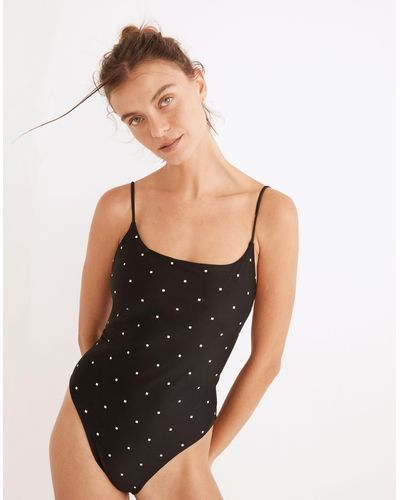 MW Madewell Second Wave Spaghetti-strap One-piece Swimsuit - Black