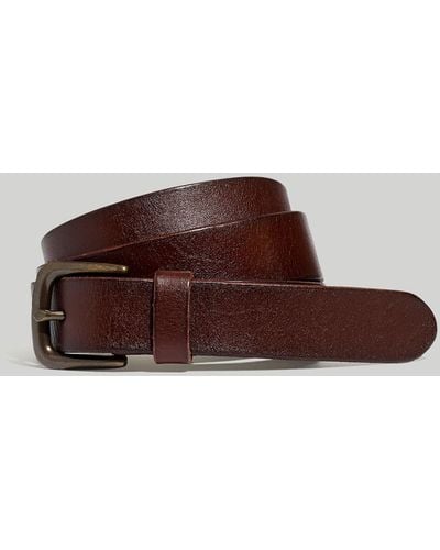 MW Medium Leather Belt - Brown