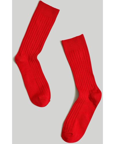 MW Slinky Ribbed Trouser Socks - Red