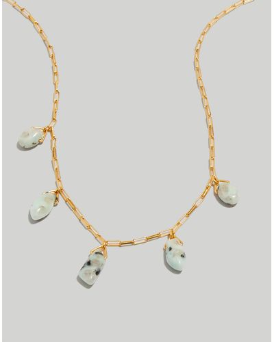 MW Stone Collection Jasper Charm Necklace - White