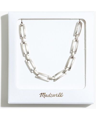 MW Rectangular Chain Necklace Gift Box - White