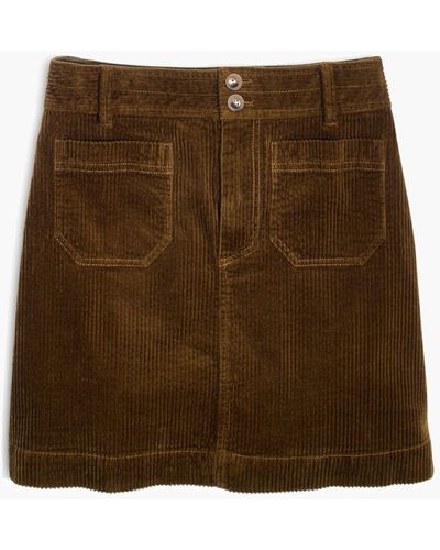 MW Corduroy A-line Mini Skirt - Brown