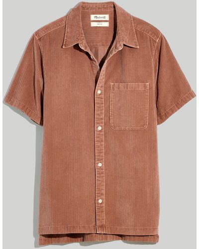 MW Variegated Corduroy Easy Short-sleeve Shirt - Multicolour