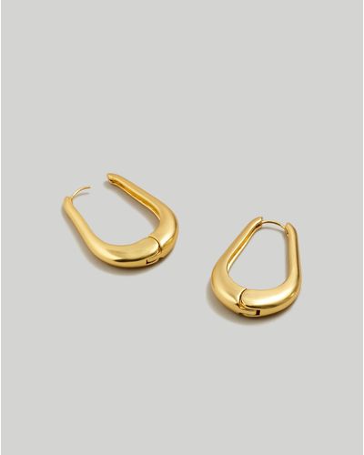 MW Droplet Large Hoop Earrings - Metallic
