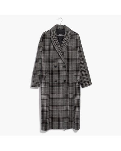 MW Plaid Goodwin Oversized Topcoat - Grey