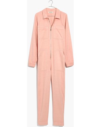 MW Zip-front Coverall Jumpsuit - Pink