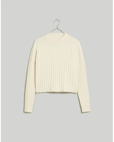 MW Mockneck Crop Sweater - White
