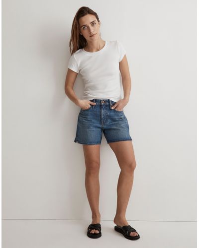MW Relaxed Mid-length Denim Shorts - Blue