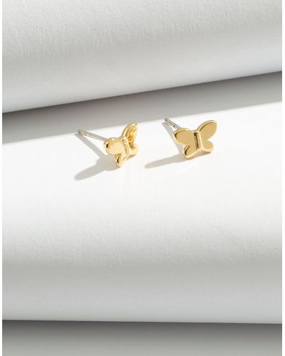 MW Delicate Collection Demi-fine 14k Plated Butterfly Stud Earrings - Grey
