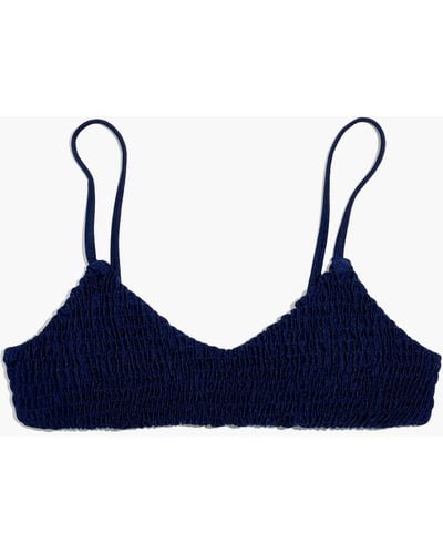 MW Solid & Striped® Rachel Ruched Bikini Top - Blue