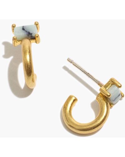 MW Turquoise Huggie Stud Earrings - White