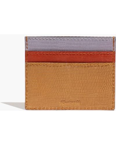 MW The Leather Card Case: Colorblock Lizard Embossed Edition - White