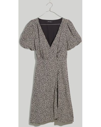MW Plus Challis Wrap Mini Dress - Gray