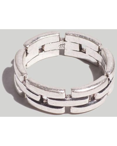 MW Watch Chain Statement Ring - Metallic