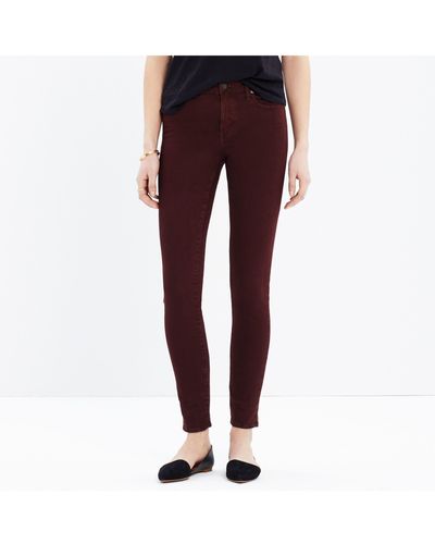 MW 9" High-rise Skinny Jeans: Garment-dyed Edition - Red