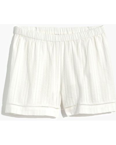 MW Eyelet-inset Pyjama Shorts - White