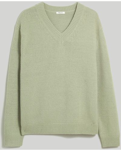 MW Wool-blend V-neck Sweater - Blue