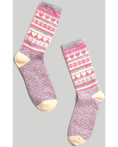 MW Fair Isle Trouser Socks - Pink