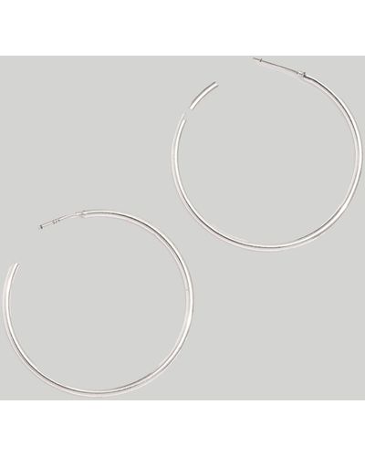 MW Medium Hoop Earrings - White