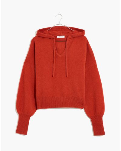 MW (re)sourced Cashmere Allendale Hoodie Sweater - Red