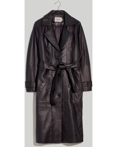 MW Deadwood Recycled Leather Terra Trench Coat - Black